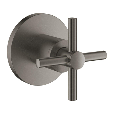 Grohe Atrio Mitigeur thermostatique encastré - 1 bouton - robinet d''arrêt - avec croisillon - graphite dur brossé