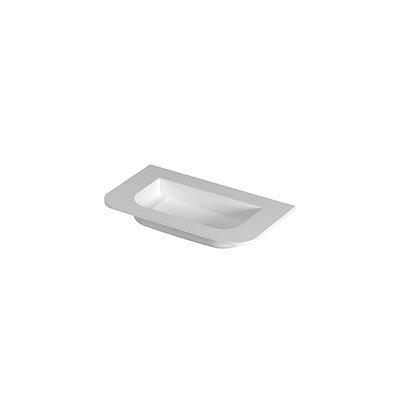 INK Fora Lavabo - 80x45x1.7cm - sans trou de robinet - coins arrondis - porcelaine - blanc mat