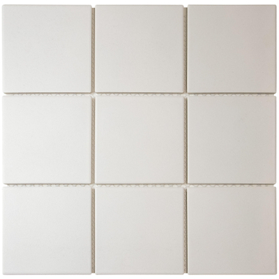 The Mosaic Factory London mozaïektegel - 30x30cm - wand en vloertegel - vierkant - full body - Porselein - mat super white (wit)