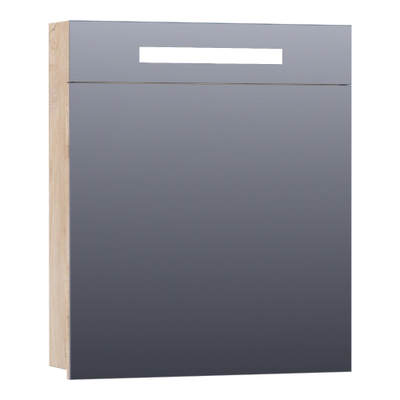 BRAUER Promise Armoire de toilette 59x70x15cm éclairage intégré rectangulaire 1 porte pivotante MFC Forest Wheat