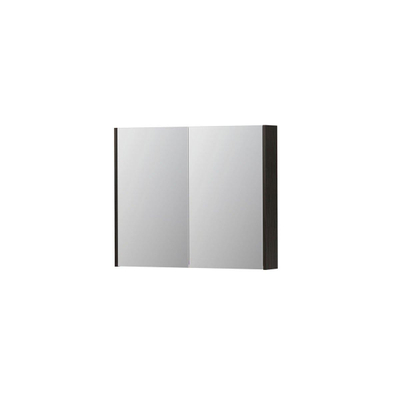 INK SPK2 spiegelkast – 90x74x14 cm – 2 deuren, dubbelzijdige spiegeldeuren – Intens eiken