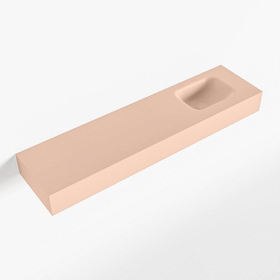 Mondiaz LEX Fontein - 120x30x12cm - wasbak Rechts - zonder kraangaten - solid surface - Rosee