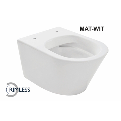 Wiesbaden Vesta hangtoilet – spoelrandloos – diepte 52 cm – mat wit