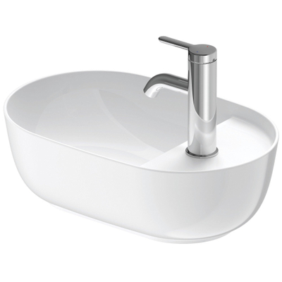 Duravit Luv Fontein - 42x27cm - 1 kraangat L en R - zonder overloop - glans wit