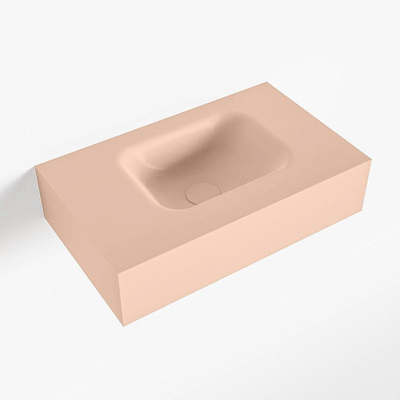 Mondiaz LEX Fontaine - 50x30x12cm - lavabo droit - sans trous de robinet - solid surface - Rosee