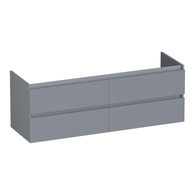 BRAUER Joy Wavy wastafelonderkast 140 4 softclose lades - greeploos - 2 sifon uitsparingen - mat grijs