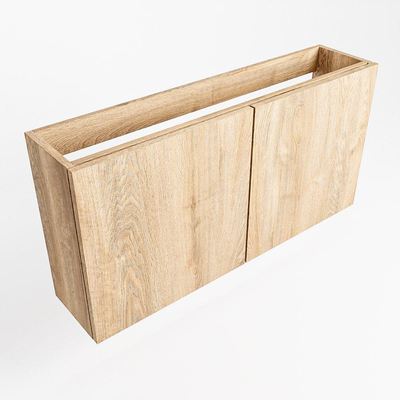 Mondiaz FOWY fonteinonderkast - 100x22x50cm - 2 deuren - push to open - softclose - Washed Oak