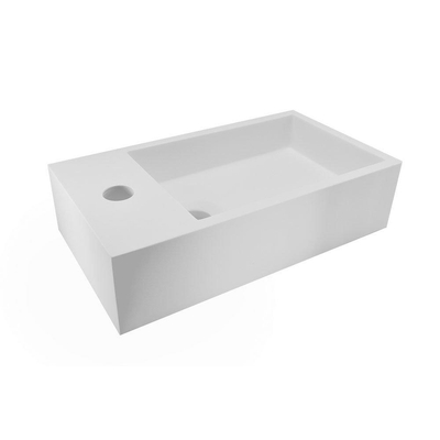 Wiesbaden Lotte lavabo d'angle gauche 40 x 22 x 10 cm solid surface mat blanc