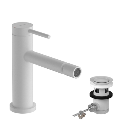 Hansgrohe Tecturis Bidetkraan - eengreeps - met trekwaste - mat wit