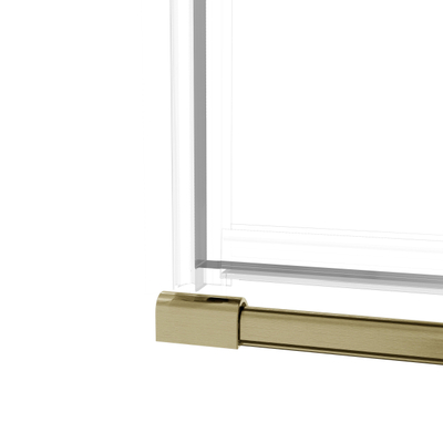 Fortifura Galeria Douchedeur - 70x200cm - 8mm - veiligheidsglas - ribbel - scharnieren - deurgreep - geborsteld messing pvd - helder