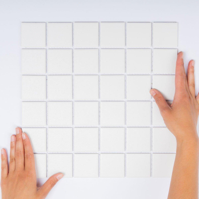 La Mosaic Factory London carreau mosaïque - 30,9x30,9cm - carrelage mural et de sol - Carré - Porcelaine Super White Mat