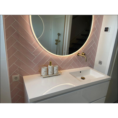 ÉCHANTILLON Terravito Pavero carreau mural - 7,5x30cm - 8,6mm - Rectangle - Rose mat