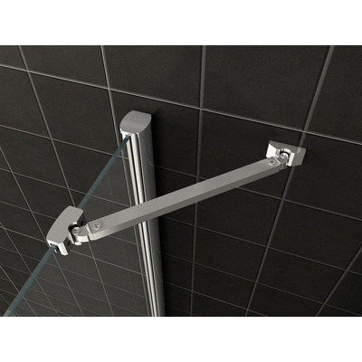 Wiesbaden Shower Porte pivotante avec paroi 90x90x200cm chrome verre 8mm NANO