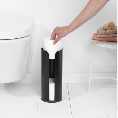 Brabantia ReNew Porte-rouleaux de réserve - 3 rouleaux - noir mat
