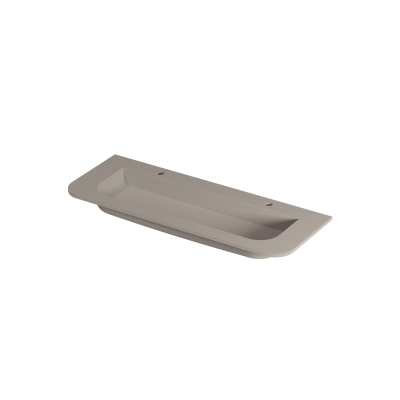 INK Fora Wastafel - 120x45x1.7cm - 2 kraangaten - afgeronde hoeken - porselein - mat creme cotton