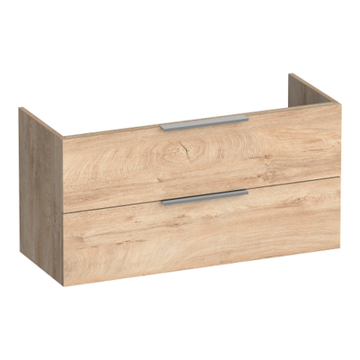 BRAUER Elevate meuble sous-lavabo peu profond 100 sans poignées de recouvrement 2 tiroirs softclose et 1 découpe pour siphon - Forest Wheat