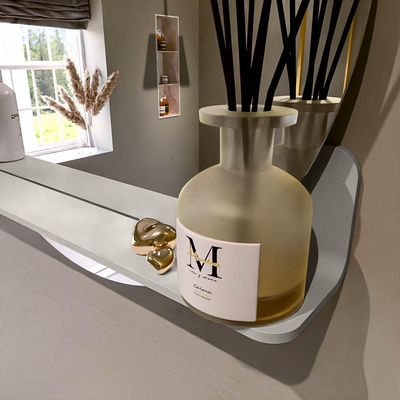 Mondiaz SPOT miroir – Ø 70 cm – avec tablette – Linen (blanc cassé)