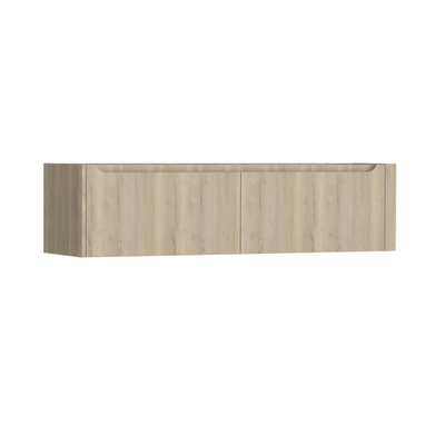 H&R Badmeubelen Juice Wastafelonderkast - 160x45x40cm - rechterhoek afgerond - 2 lades - geïntegreerde greep - French oak