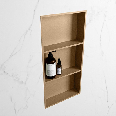 MONDIAZ EASY Nis - 59.5x29.5cm - geschikt voor in- of opbouw - 3 vakken - kleur Oro | Oro