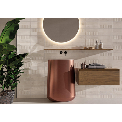 Cifre Cerámica Mussa Voor wandtegel - 30x7.5cm - 8mm - ribbel - Ivoor