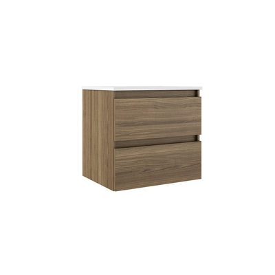 Saniclass Chaci Meuble de salle de bains bas - 60cm - 2 tiroirs - sans poignées - chêne chaud