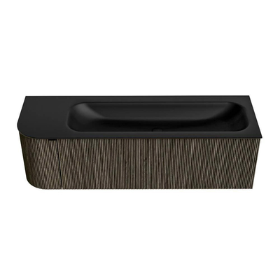 Mondiaz KURVE Badkamermeubelset - 145x46x40cm - 1 lade - 1 deur - wastafel solid surface - rechts - 1 kraangat - Shadow