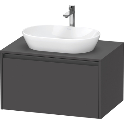 Duravit Ketho.2 Wastafelonderbouwkast - inclusief consoleplaat - met 1 lade - 80x55x45.9cm - met handgreep antraciet - grafiet mat