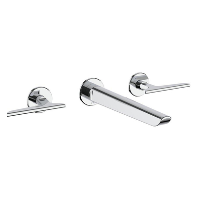 Crosswater Foile Robinet de lavabo - 2 leviers - encastré - chrome