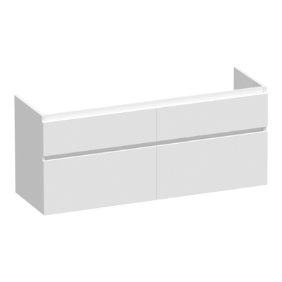 BRAUER Delight meuble sous-lavabo - 140x46x60cm - 4 tiroirs softclose - sans poignée - 2 découpes pour siphon - blanc mat