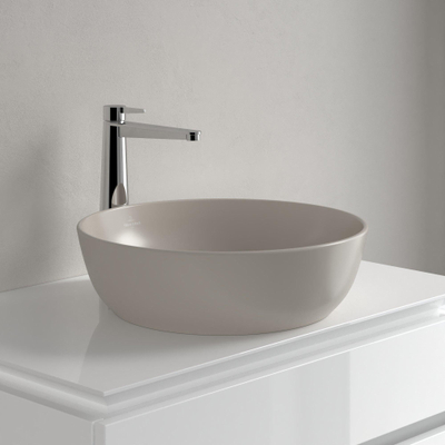 Villeroy & Boch Artis opzetwastafel - 43cm rond - zonder kraangat CeramicPlus - almond (beige)