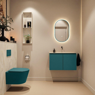MONDIAZ TURE-DLUX Meuble WC 80 cm Smag. EDEN lave-mains Ostra position milieu. Sans trou de robinet.