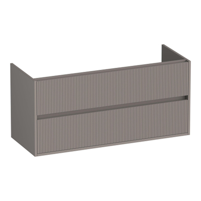 BRAUER Adore Wavy wastafelonderkast 120 2 softclose lades - greeploos - 1 sifon uitsparing - mat taupe