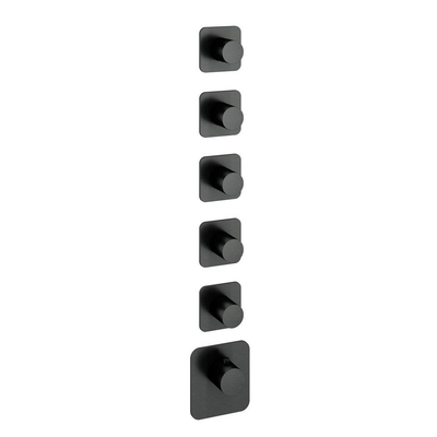 Hotbath Gal Afbouwdeel - voor Highflow Thermostaat - met 5 stopkranen - PVD - geborsteld gunmetal antraciet