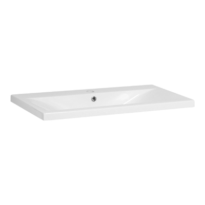 Saniclass Bari Meuble lavabo - 80x47x3.5cm - trop-plein - 1 lavabo - 1 trou de robinet - céramique - blanc