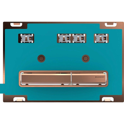 Geberit Sigma50 bedieningsplaat - 2-toets spoeling - rechthoekige knoppen - roodgoud/klant specifiek