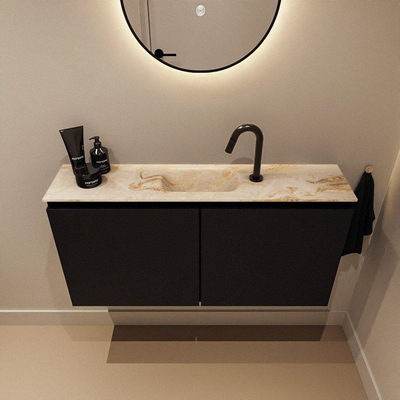 MONDIAZ TURE-DLUX 100cm toiletmeubel Urban. EDEN wastafel Frappe positie midden. Met 1 kraangat.