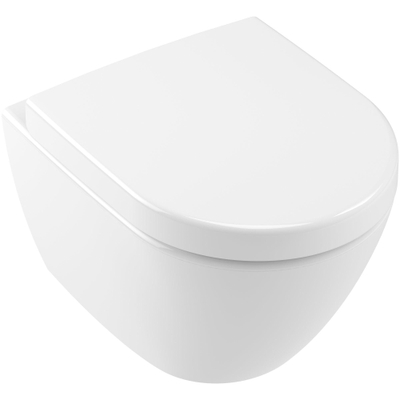 Villeroy & Boch subway 2.0 pack WC suspendu à chasse profonde compact sans bride DirectFlush 35,5x48cm avec abattant de WC blanc