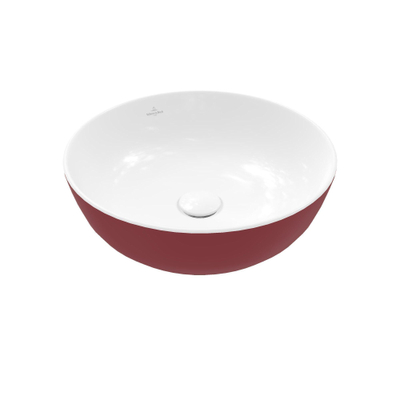 Villeroy & Boch Artis opzetwastafel - 43x43cm - zonder kraangat - zonder overloop - Bordeaux (glans rood)