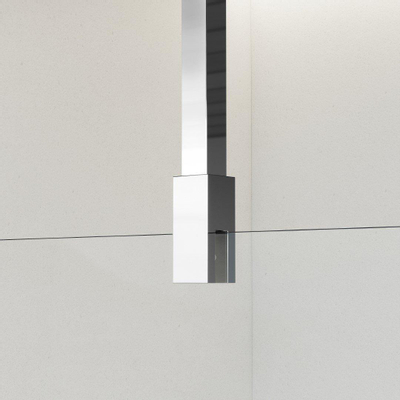 FortiFura Galeria Douche à l'italienne - 100x200cm - Clair - Bras plafond - Chrome