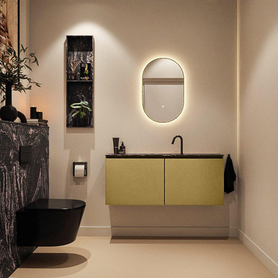 MONDIAZ TURE-DLUX 120cm toiletmeubel Oro. EDEN wastafel Lava positie midden. Met 1 kraangat.