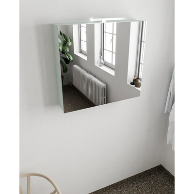 MONDIAZ CUBB spiegelkast 80x70x17cm kleur greey met 2 deuren