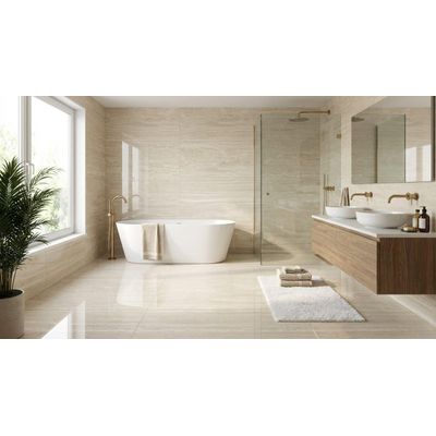 Baldocer Ceramica Venice Carrelage sol et mural - 60x120cm - rectifié - Beige poli