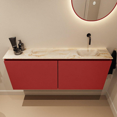 MONDIAZ TURE-DLUX 120cm toiletmeubel Fire. EDEN wastafel Frappe positie rechts. Zonder kraangat.