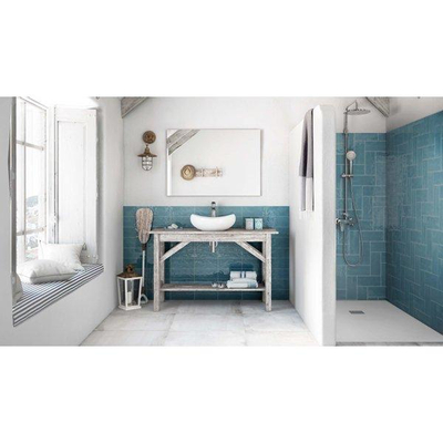 SAMPLE Roca Maiolica Carrelage mural 11x25cm 7mm biscuit blanc Blue Steel