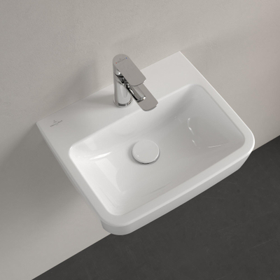 Villeroy & Boch O.novo Lave-main WC 45x16x13.5cm 1 trou de robinet sans trop-plein Ceramic+ Blanc Alpin