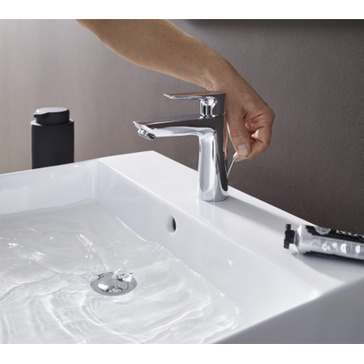 Hansgrohe Talis e 1 greeps wastafelkraan - 110 PopUp - trekwaste - mat wit