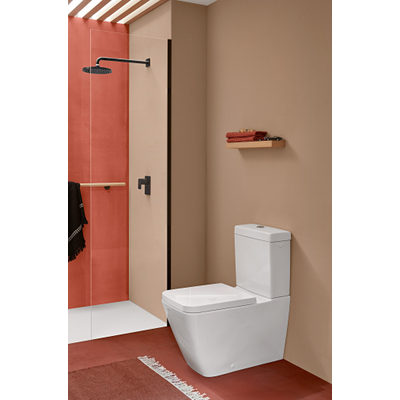 Villeroy & Boch venticello closetzitting - met deksel - met softclose en quick release RVS/stone - quickrelease - Stone White (mat wit)