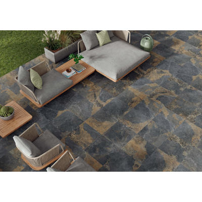 Terravito Hozino terrastegel - 59.2x59.2cm - 20mm - gerectificeerd - zwart