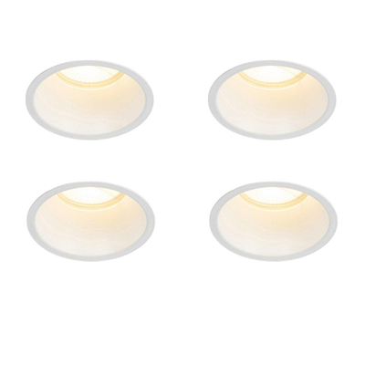 QAZQA Dept spot encastré - set de 4 - 10,5x10,5x10,4cm - dimmable - IP44 - blanc mat