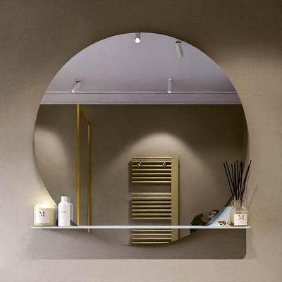 Mondiaz SPOT spiegel – Ø120 cm – met planchet – Clay (bruin)